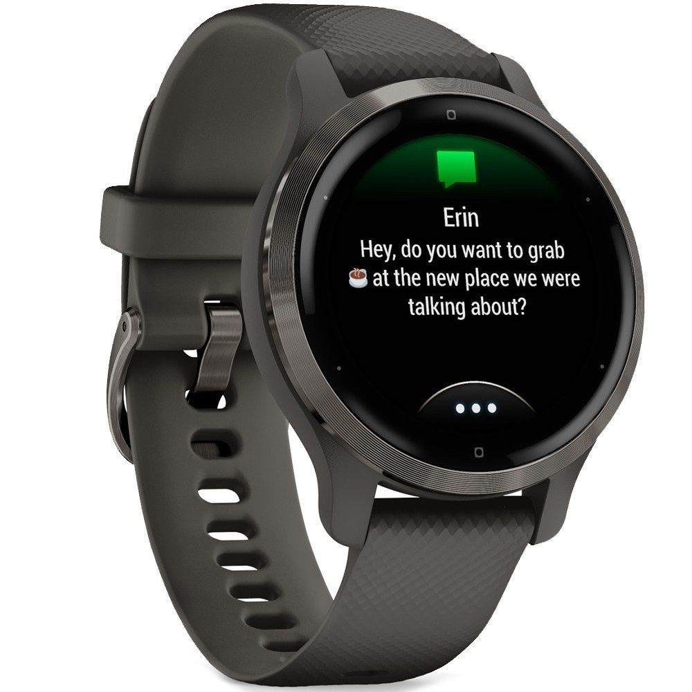 Garmin Venu 2S Slate Bezel with Graphite Case and Silicone Band 010-02429-10