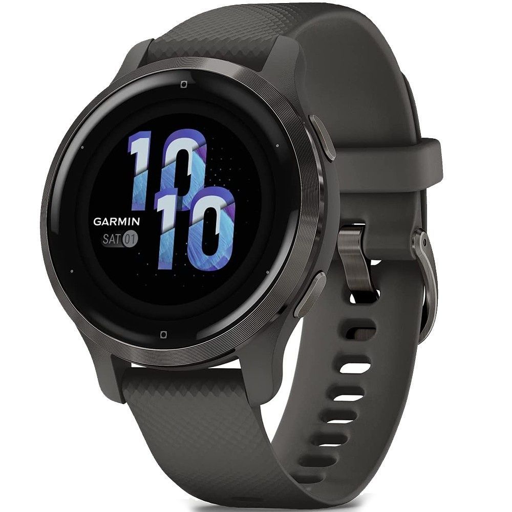 Garmin Venu 2S Slate Bezel with Graphite Case and Silicone Band 010-02429-10