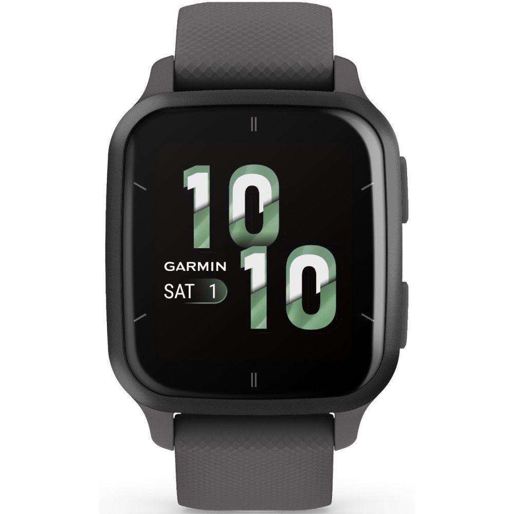 Garmin Venu Sq 2 Slate Aluminum Bezel with Shadow Gray Case and Silicone Band 010-02701-00/10