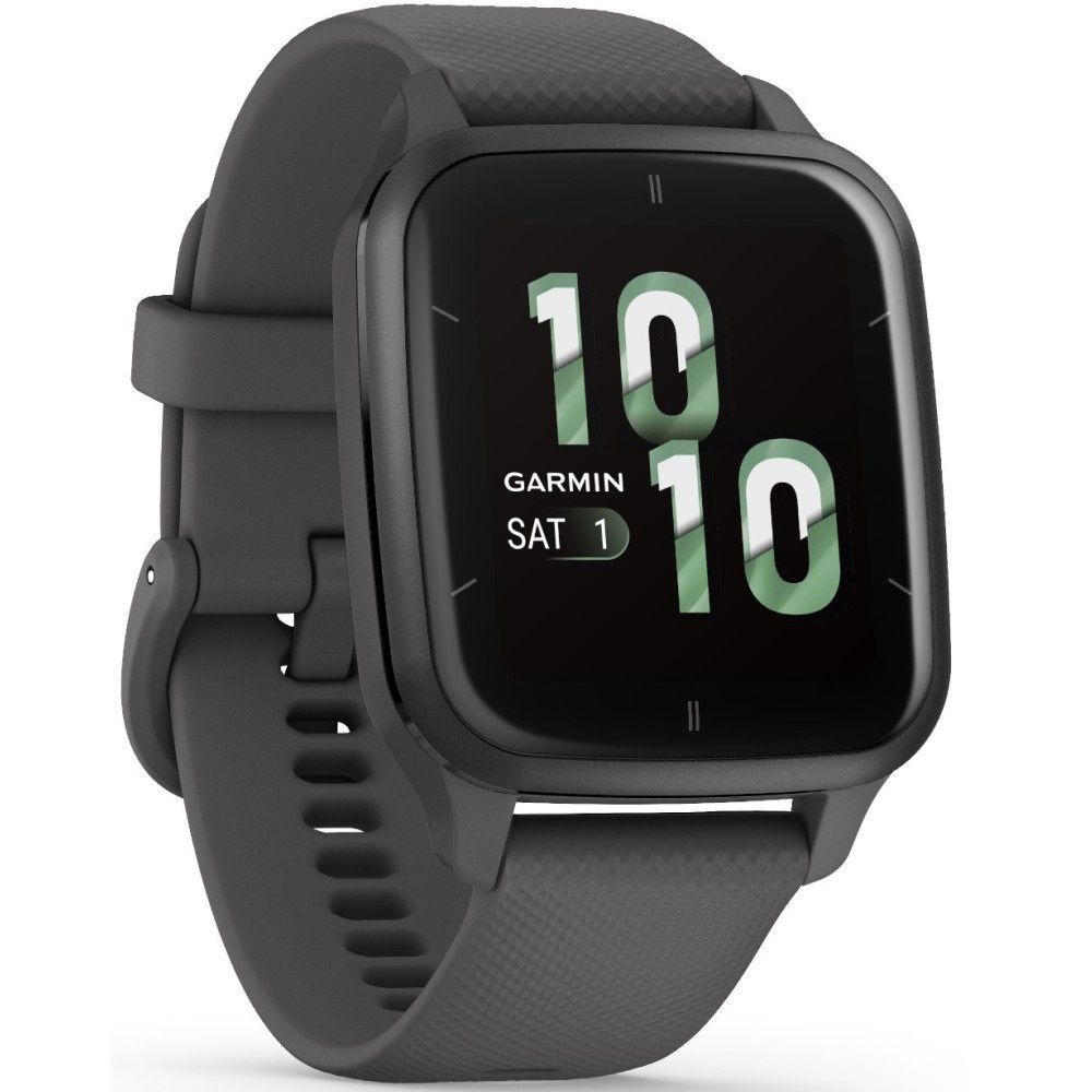 Garmin Venu Sq 2 Slate Aluminum Bezel with Shadow Gray Case and Silicone Band 010-02701-00/10