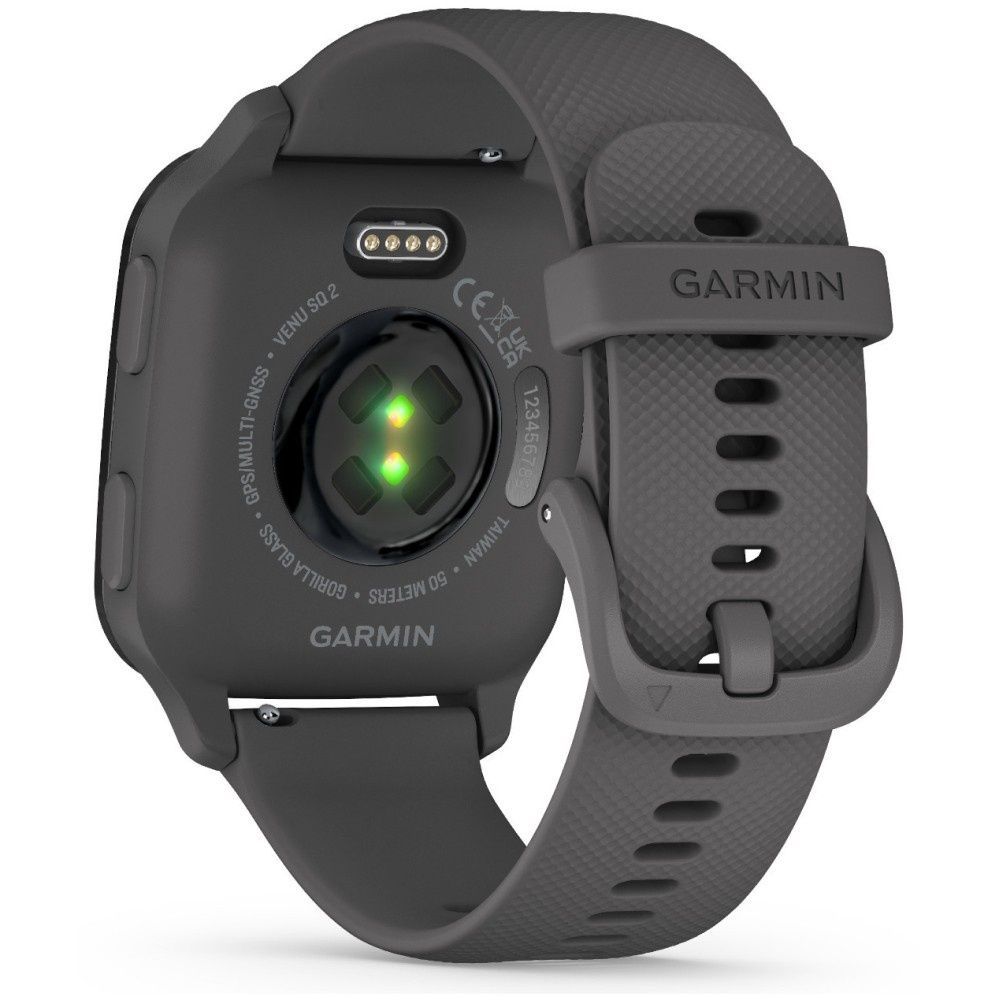 Garmin Venu Sq 2 Slate Aluminum Bezel with Shadow Gray Case and Silicone Band 010-02701-00/10