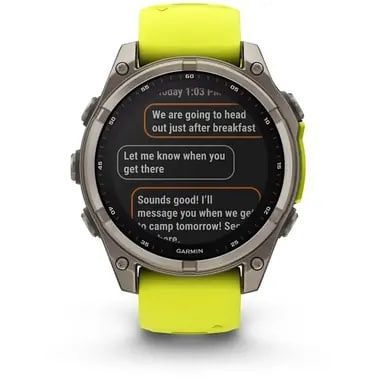 Garmin Fenix 8 47mm Solar Sapphire Titanium w. Amp Yellow/Graphite Silicone Band (010-02906-20/21)