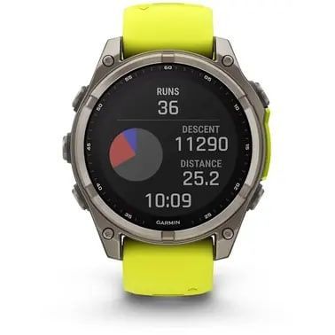 Garmin Fenix 8 47mm Solar Sapphire Titanium w. Amp Yellow/Graphite Silicone Band (010-02906-20/21)