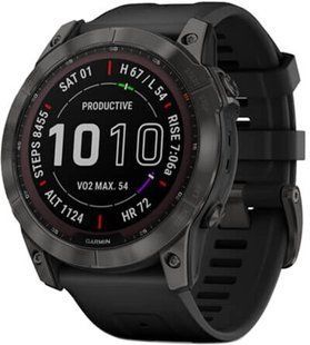 Garmin Fenix 7X Sapphire Solar Carbon Gray DLC Titanium with Black Band 010-02541-10/11
