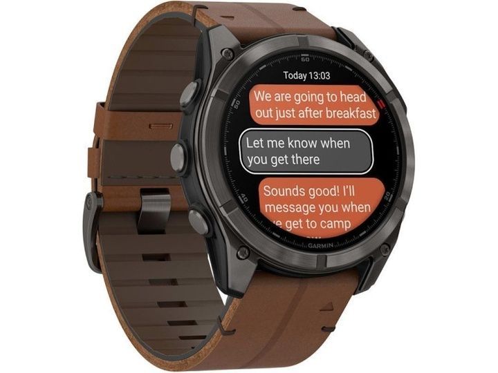 Смарт-годинник Garmin Fenix 8 Pro 51 mm AMOLED Carbon Gray DLC Leather Band (010-03199-40)