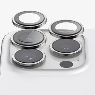 Захисне скло Monblan для камери iPhone 16 Pro/16 Pro Max Metal Ring Series Silvery