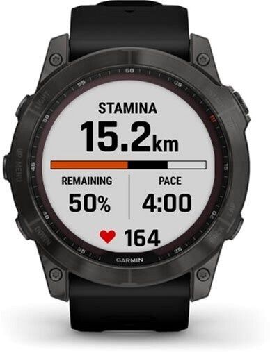 Garmin Fenix 7X Sapphire Solar Carbon Gray DLC Titanium with Black Band 010-02541-10/11