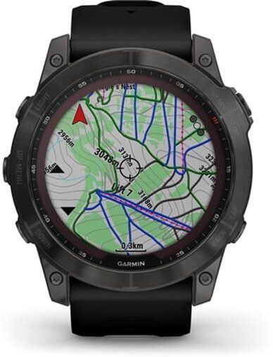Garmin Fenix 7X Sapphire Solar Carbon Gray DLC Titanium with Black Band 010-02541-10/11