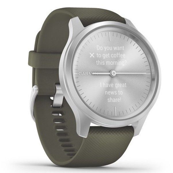 Garmin Vivomove Style Silver-Moss Green Silicone 010-02240-21