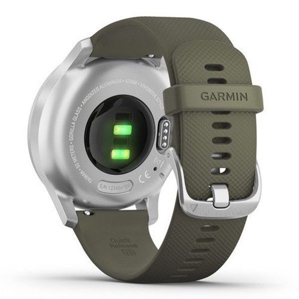 Garmin Vivomove Style Silver-Moss Green Silicone 010-02240-21