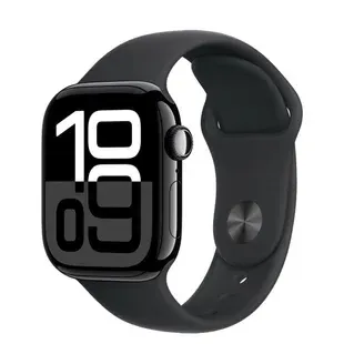 Apple Watch Series 10 46mm Jet Black Alu. Case w. Black Sport Band - M/L (MWWQ3)