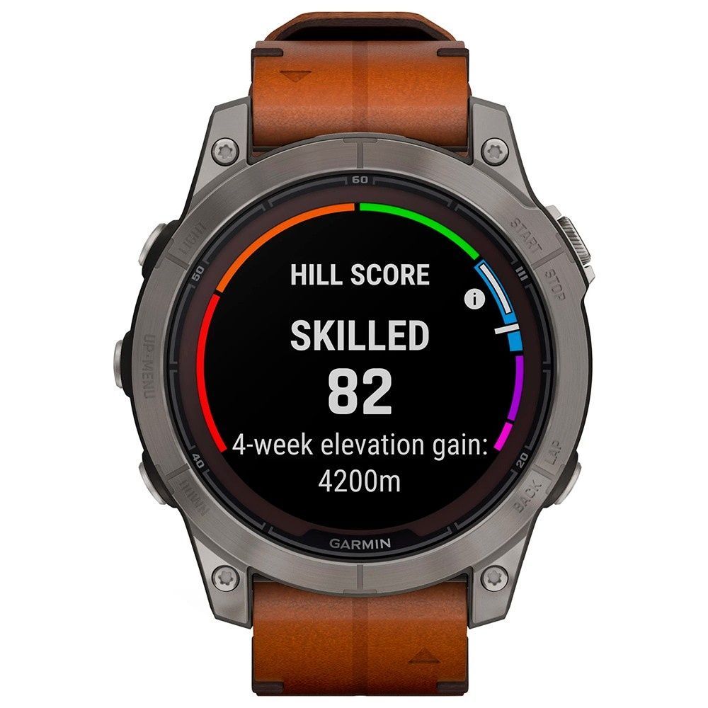 Garmin Fenix 7 Pro Saph Solar, Ti w/Chestnut Lthr Band, Excl, GPS 010-02777-30