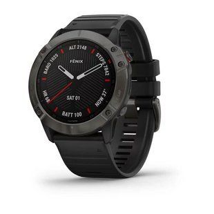 Garmin Fenix 6X Pro Sapphire Carbon Grey DLC with Black Band 010-02157-11/10