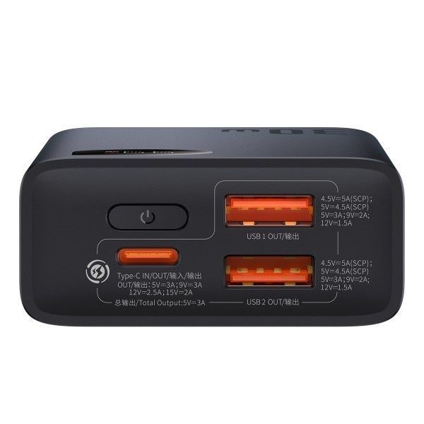 Павербанк Baseus Adaman2 Metal Digital Display 30W 10000 mAh black PPAD040001