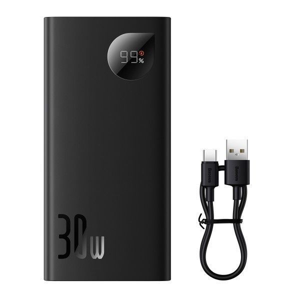 Павербанк Baseus Adaman2 Metal Digital Display 30W 10000 mAh black PPAD040001