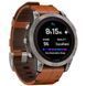 Garmin Fenix 7 Pro Saph Solar, Ti w/Chestnut Lthr Band, Excl, GPS 010-02777-30